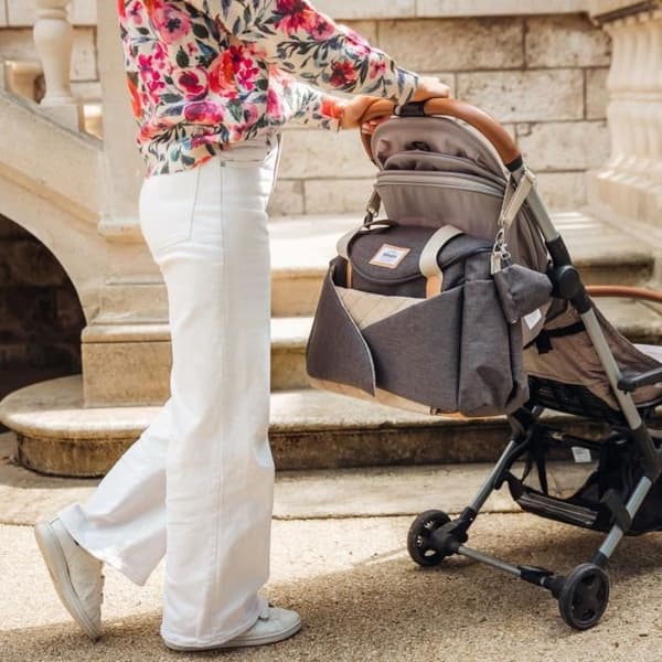 BEABA Diaper Bag - SYDNEY - Dark Heather Grey - Integrated Changing Area