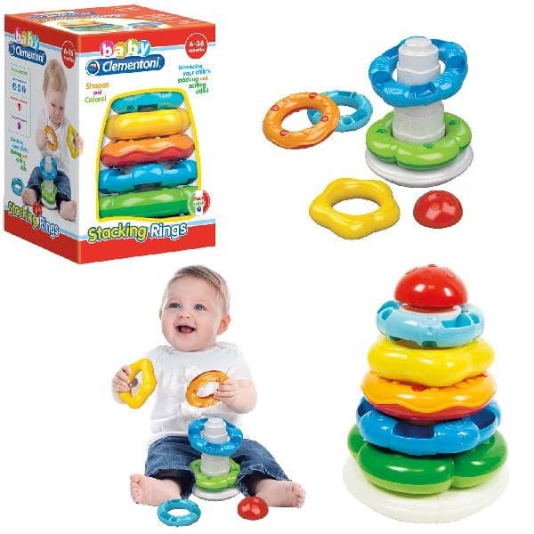 Clementoni Stacking Rings Educational Toy - For Ages 6 to 36 Months