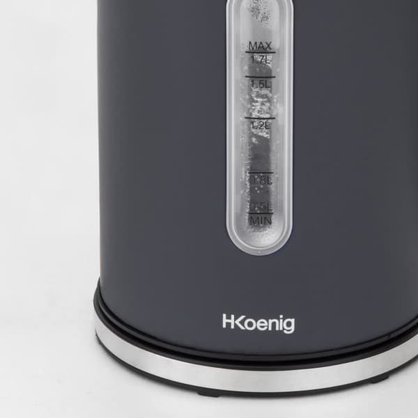 H.Koenig Kettle - 1.7 L - Adjustable Temperature 40 to 110°C - Matte Grey - Boe52