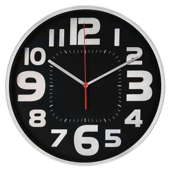 Hama Wall Clock Emotion Ø 30 Cm Silent Silver/Black