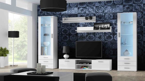 Cama Display Cabinet SOHO S1 White/White Gloss