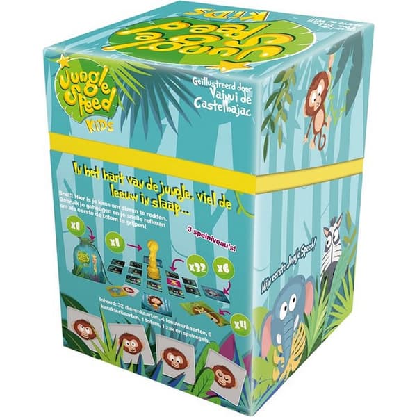 Asmodee Jungle Speed Kids - Quick Reflex Game for 2-6 Players - Ages 4+