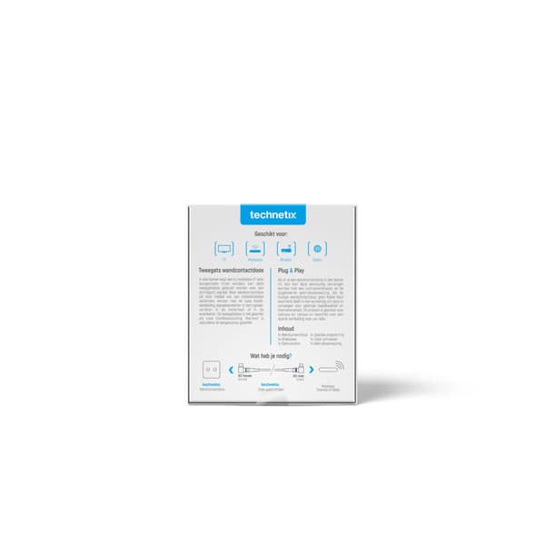 Technetix TN-TRAS2000-S Radio/TV Wall Socket Coax 2 Outputs White