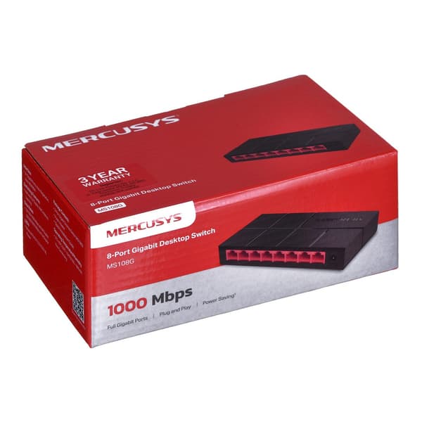 Mercusys 8-Port 10/100/1000 Mbps Desktop Switch, Expand Ethernet Network