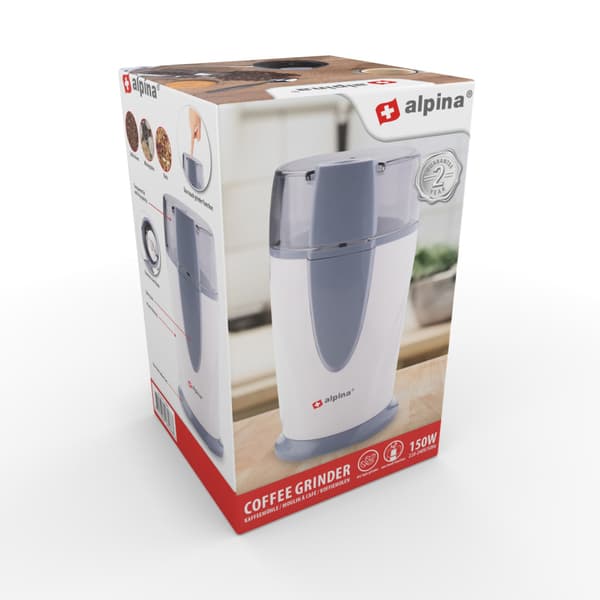Alpina Electric Coffee Grinder 150W White/Grey