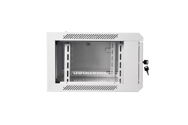Wall-Mounted Network Cabinet 19" 4U Rack 600x450 Solid Door Gray