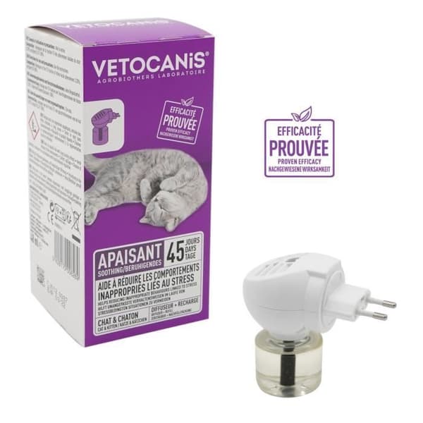 VETOCANIS Anti-Stress Diffuser + Refill - For Cats, 45 Days