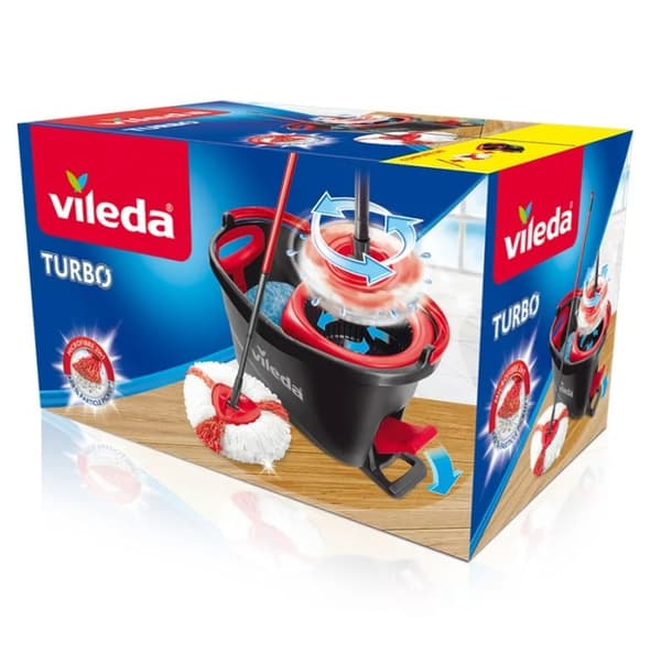 Vileda Easy Wring & Clean Turbo Mop Set - Complete Cleaning Kit (151153)