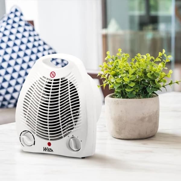 WARM TECH Fan Heater - 2000W - 2 Heat Settings - White