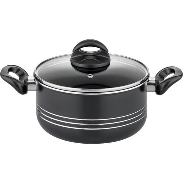 GSW MILANO NERO Cookware Set - 15 Pieces - Solid Aluminum - Induction Compatible - Black
