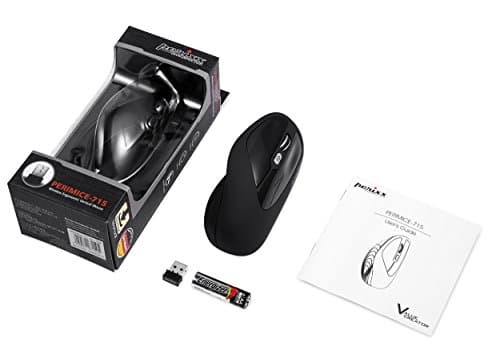 Perixx Perimice-715 II Wireless Ergonomic Mouse - Optical - Black