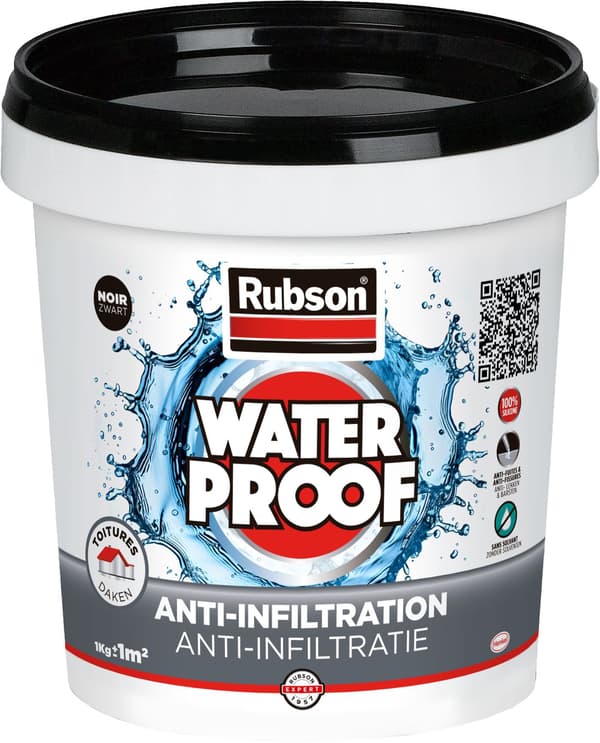 RUBSON Waterproofing Coating - 1 kg - Black - UV Resistant
