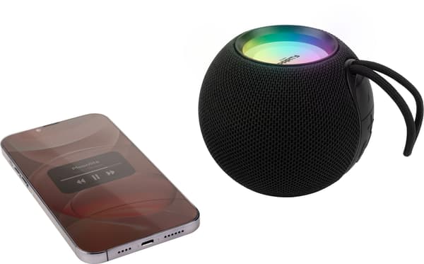 BIGBEN PARTY - Light-up Bluetooth Speaker - Black - Bluetooth 5.3 - USB-C Rechargeable