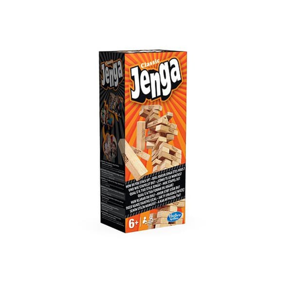 Hasbro Jenga Original Block-Stacking Game with 54 Wooden Blocks