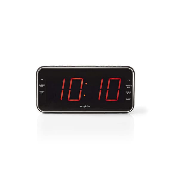 Nedis CLAR004BK Digital Alarm Clock Radio with LED Display and Snooze Function