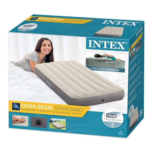 Intex Single-High Airbed 99x191x25cm Grey