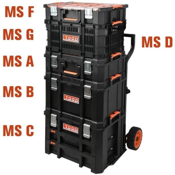 TOOD Tool Case - Waterproof - Tool Organizer Dividers - 53x37x31 cm