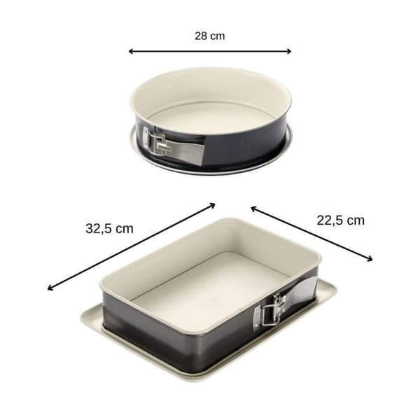 Dr. Oetker Springform Pan and Rectangular Pan Set - 28 cm and 28 x 18 cm