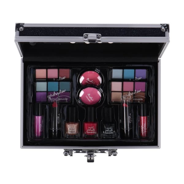 Casuelle Aluminium Makeup Case Dark Blue/Glitter - 24 Eyeshadows & Accessories