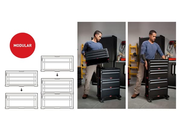Keter Tool Rack on Wheels - 6 Drawers Black