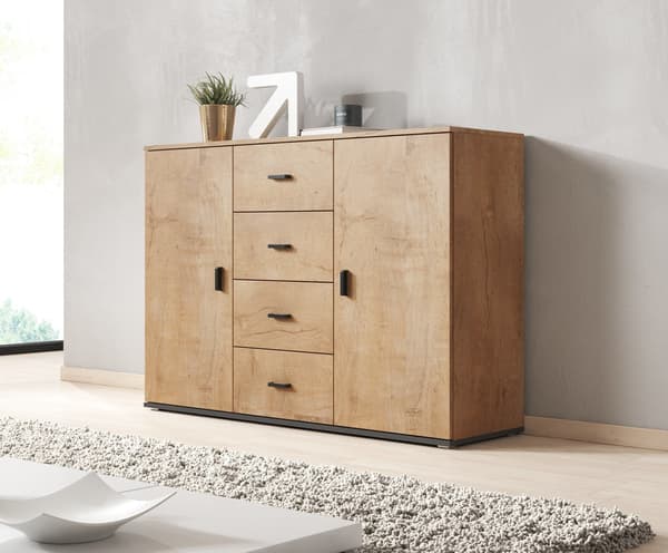 Cama Living Room Sideboard UNI Lefkas Oak/Black