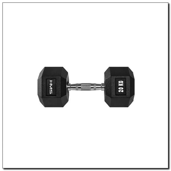 HMS HEX-PRO 20 Rubber Hex Dumbbell 20 kg