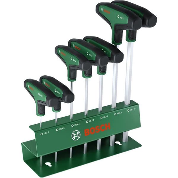 BOSCH 7-Piece T-Handle Hex Screwdriver Set - Sizes 2 to 10 mm