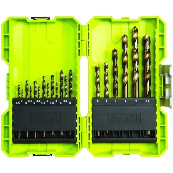 RYOBI - Stackable 19-Piece HSS Metal Drill Bit Set, 2 to 10 mm - RAK19HSS2