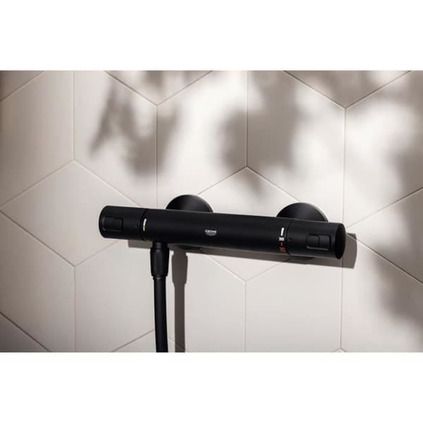 GROHE Precision Start Thermostatic Shower Mixer - Matte Black - Water Saving