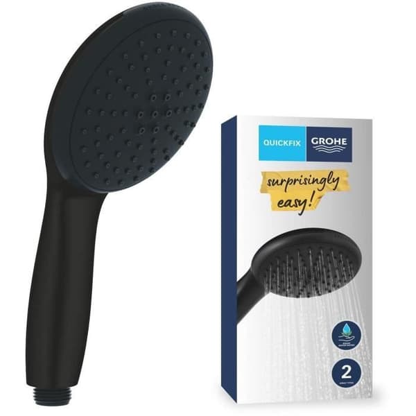 GROHE Vitalio Start 110 Shower Head - 2 Spray Patterns - Matte Black