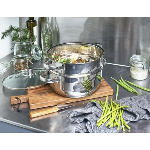 BAUMALU Combination Steamer - 24 cm - 2 Compartments - Stainless Steel