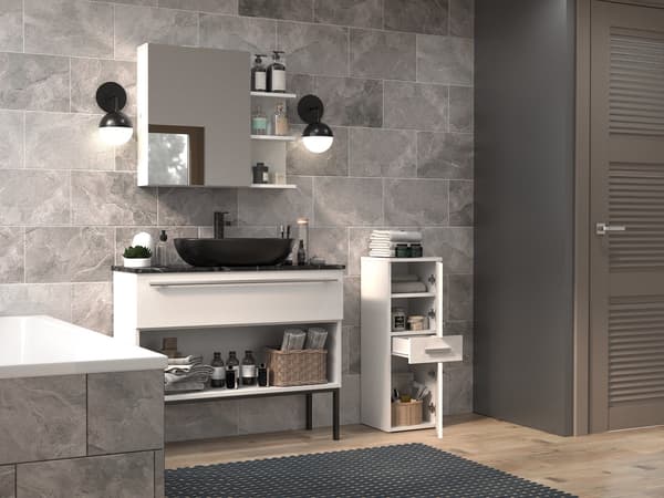 Topeshop NEL V DDS BIEL Bathroom Storage Cabinet White
