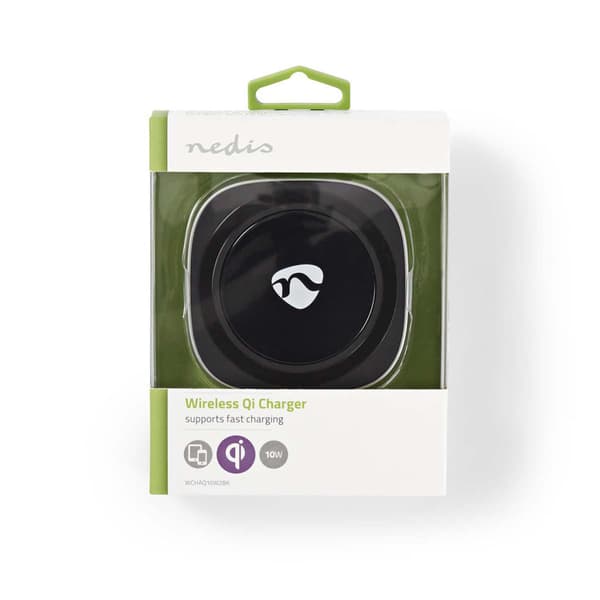Nedis Fast Wireless Charger 10 W 2.0 A - Black/Silver - USB Powered WCHAQ10W2BK