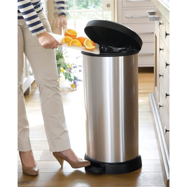 Curver Decobin Oval Pedal Bin 40 L Silver/Black