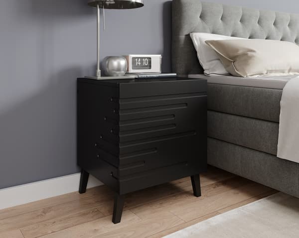 Cama Bedside Cabinet NOVA 44x40x52 Matt Black