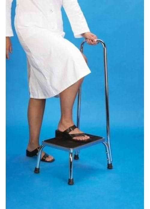 Sundo Step Stool with Curved Handle - 22 cm High - Chrome-Plated Steel