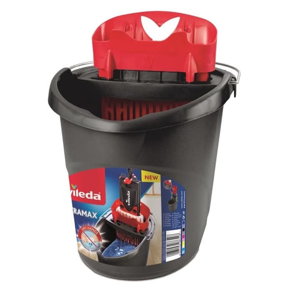 Vileda Mop System & Bucket Single Tank Black - Red (157870)