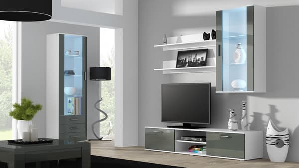 Cama TV Stand SOHO 180 White/Grey Gloss