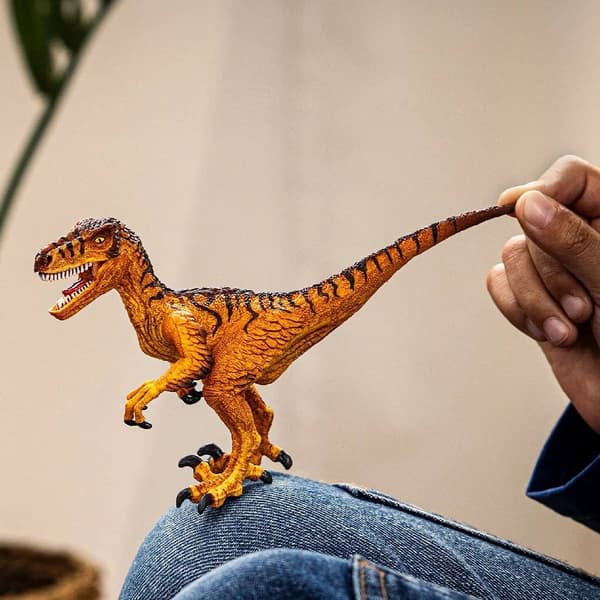 Schleich Dinosaurs Velociraptor - Feathered Design, Sharp Claws - Ages 3+
