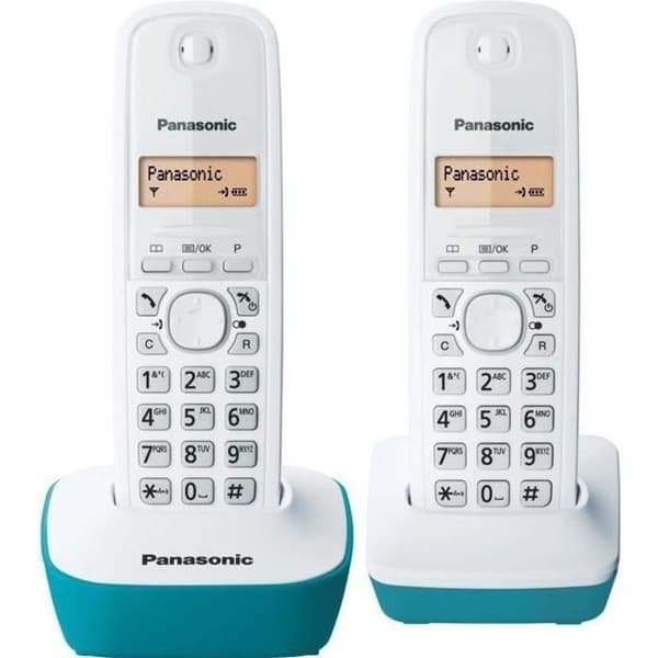 Panasonic KX-TG1612FRC DECT Cordless Duo Phone without Answering Machine, Blue