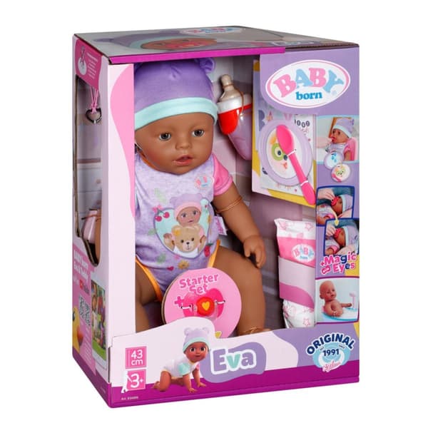 Baby Born Doll Eva 43 cm - Interactive Doll with 10 Play Functions