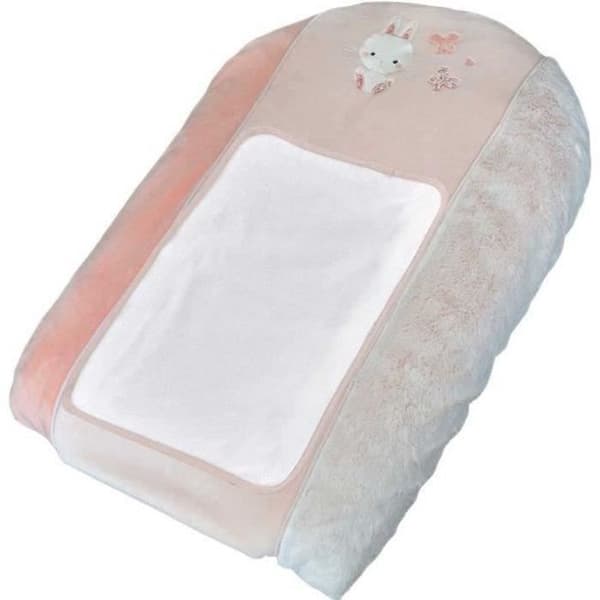 Changing Mat with Cover - Bunny Design - Pink - 50 x 75 cm