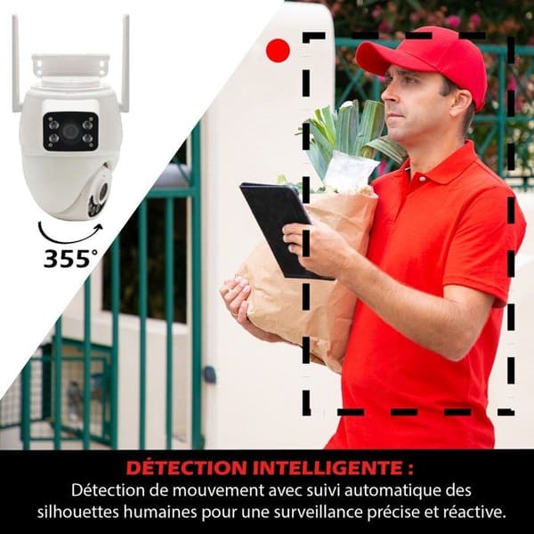 KYF Connected Outdoor Camera - Wi-Fi - Rotating PT - Dual 3MP