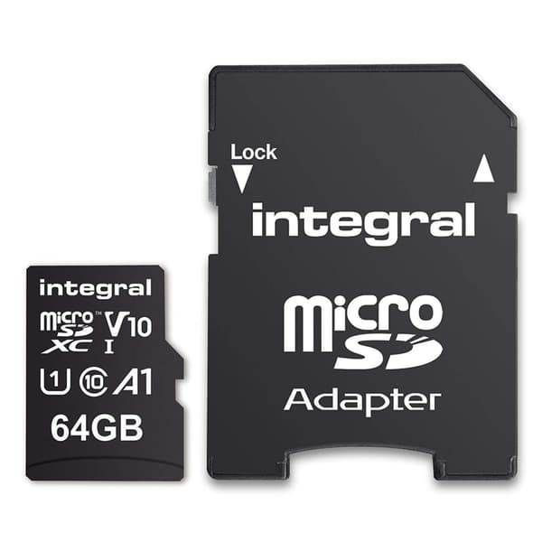 Integral Micro-SDXC V10 64GB 100MB/s - Includes SD Adapter