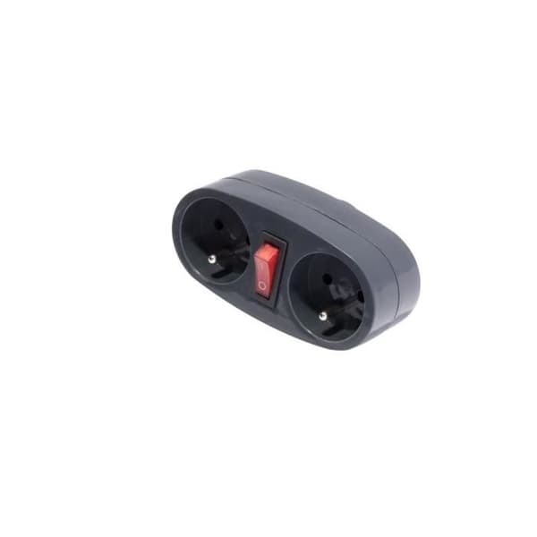CHACON 16A Double Socket with Anthracite Switch
