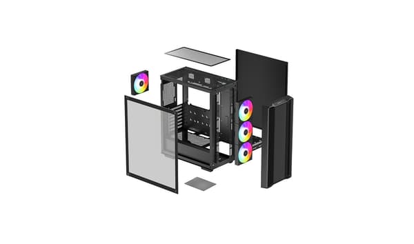 DeepCool CC560 ARGB V2 Midi Tower Case Black - 4 ARGB Fans