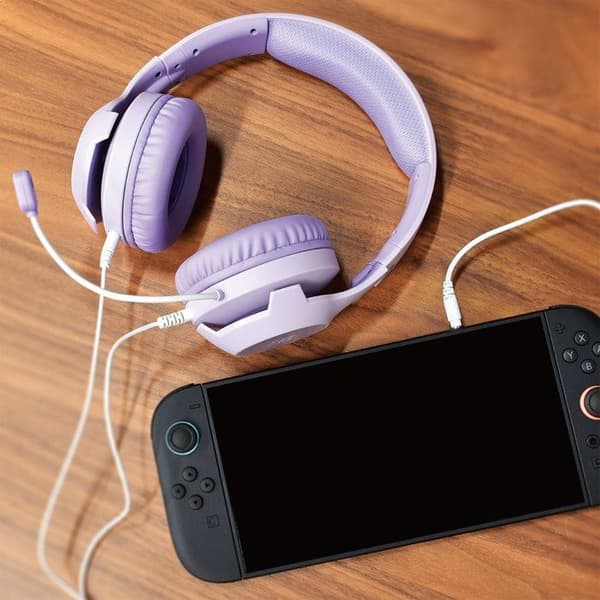 Hori Wired Gaming Headset - Nintendo Switch 2 - Flexible Microphone - Lavender