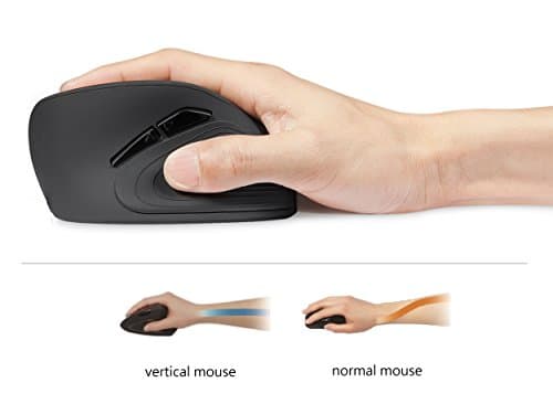 Perixx Perimice-715 II Wireless Ergonomic Mouse - Optical - Black