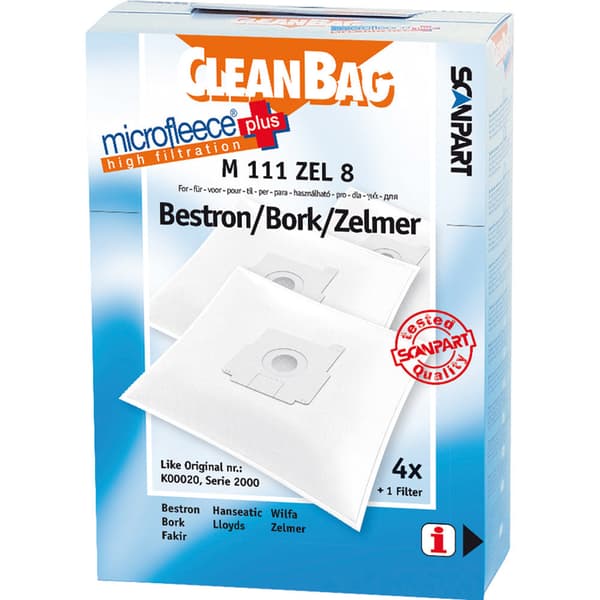 Scanpart Microfleece Dust Bag M111zel8 for Bestron K2000 4-piece