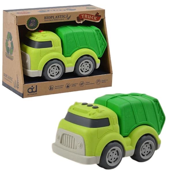 Bioplastic Garbage Truck 18 cm Green